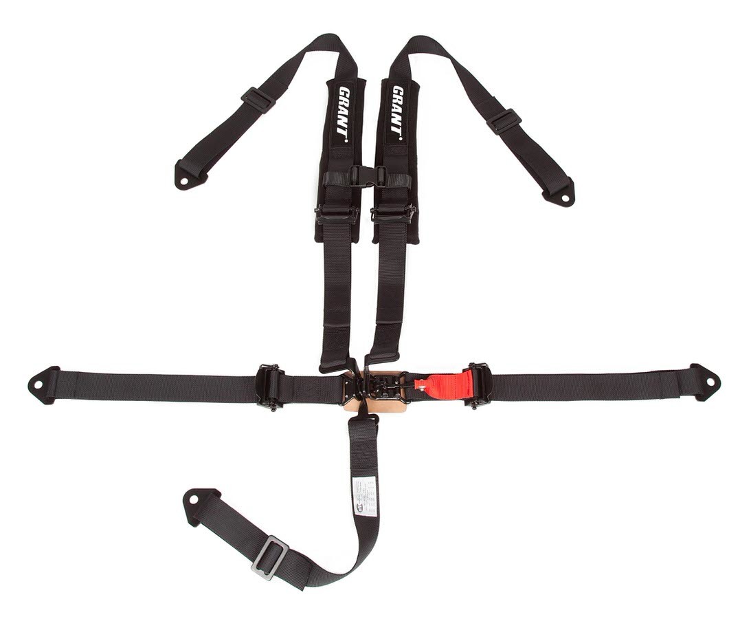 Grant 2105 Harness, 5 Point, Latch and Link, Pull Down Adjust, Bolt-On / Wrap Around, Individual Harness, Black, Kit