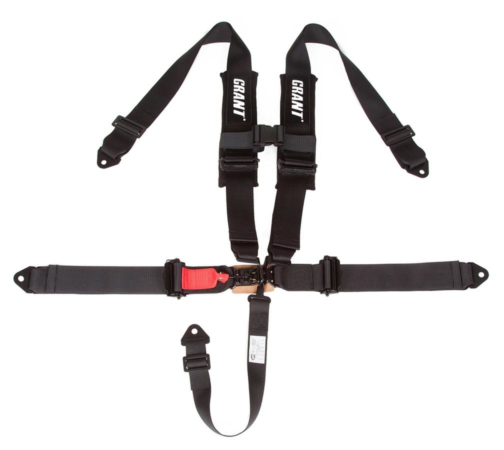 Grant 2115 - Harness, 5 Point, Latch and Link, Pull Down Adjust, Bolt-On / Wrap Around, Individual Harness, Black, Kit