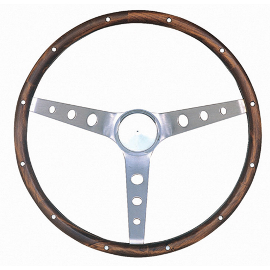 Grant Classic Nostalgia Steering Wheels 963-0 Wheel, Nostalgia, Stainless Steel/Brushed, Wood/Walnut, 3-Spoke, 13.5 in. Dia., 3-Bolt, Each thumbnail 2