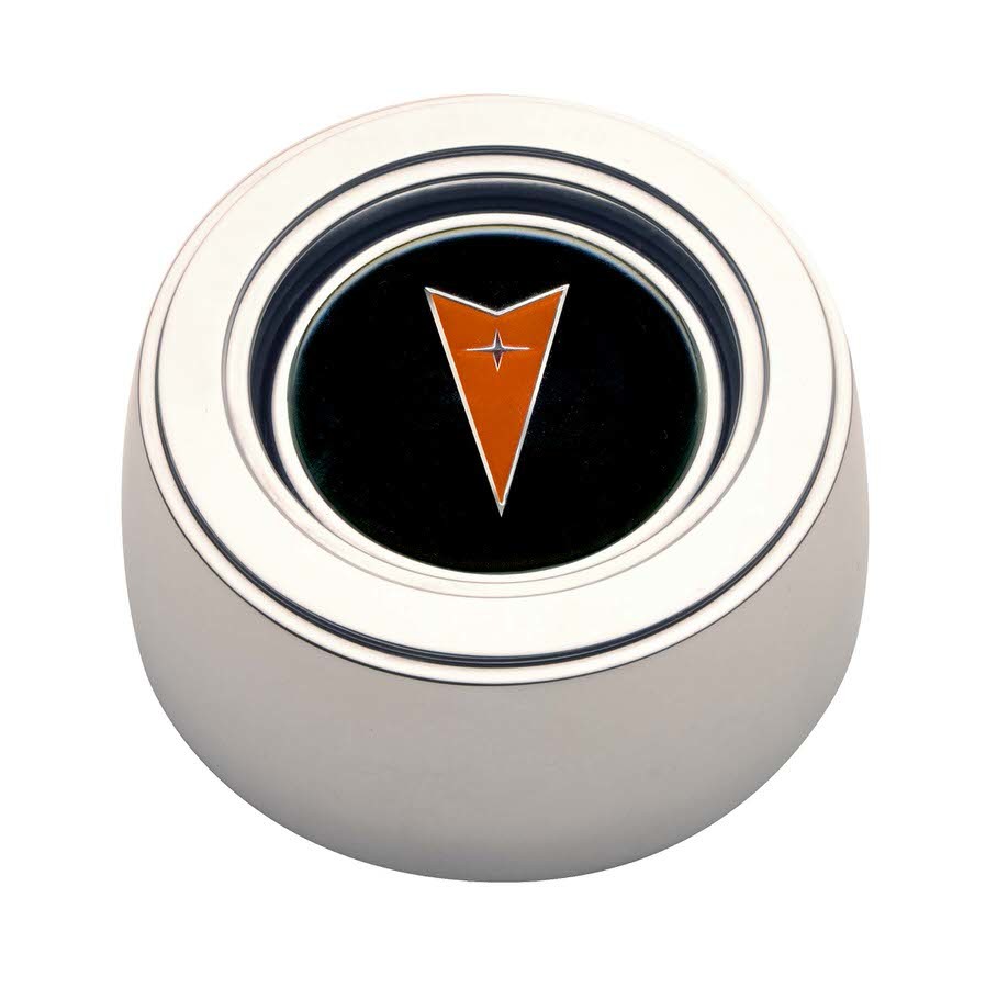 GT Performance GT-3 Hi-Rise Horn Buttons 11-1532 Buttons, Button, Pontiac Emblem Red, Aluminum, Polished, Each thumbnail 2