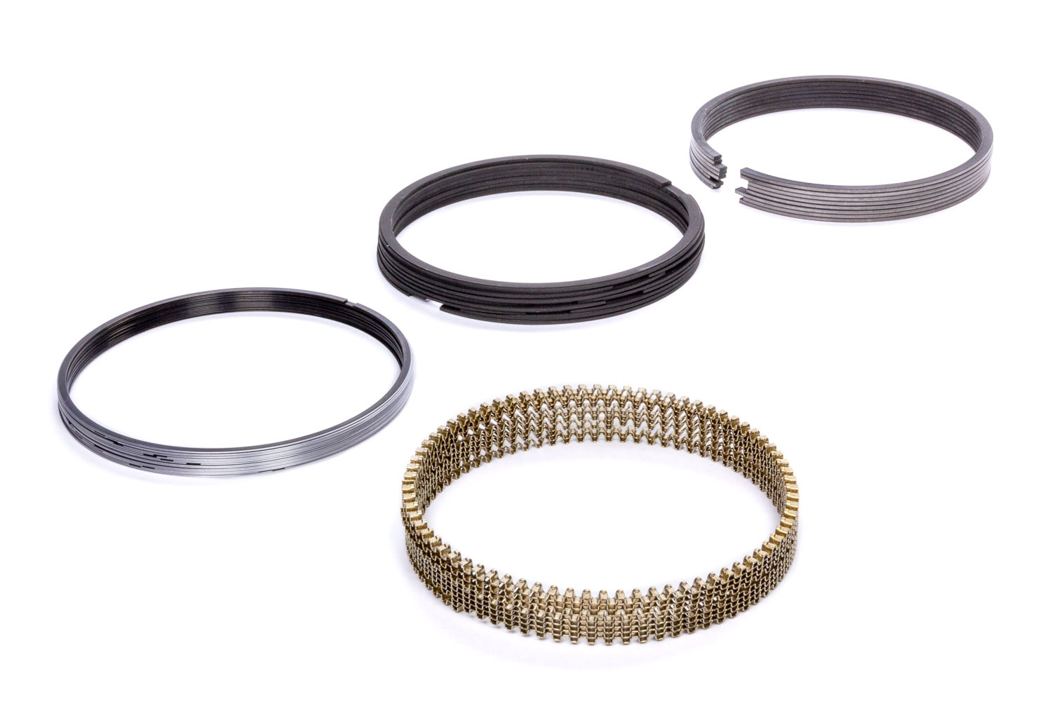 Hastings Piston Rings SM8565 Piston Rings, Racing Rings, 4.000 in Bore, Drop In, 1.5 x 1.5 x 3.0 mm Thick, Standard Tension, Steel, Plasma Moly, 8-Cylinder, Kit