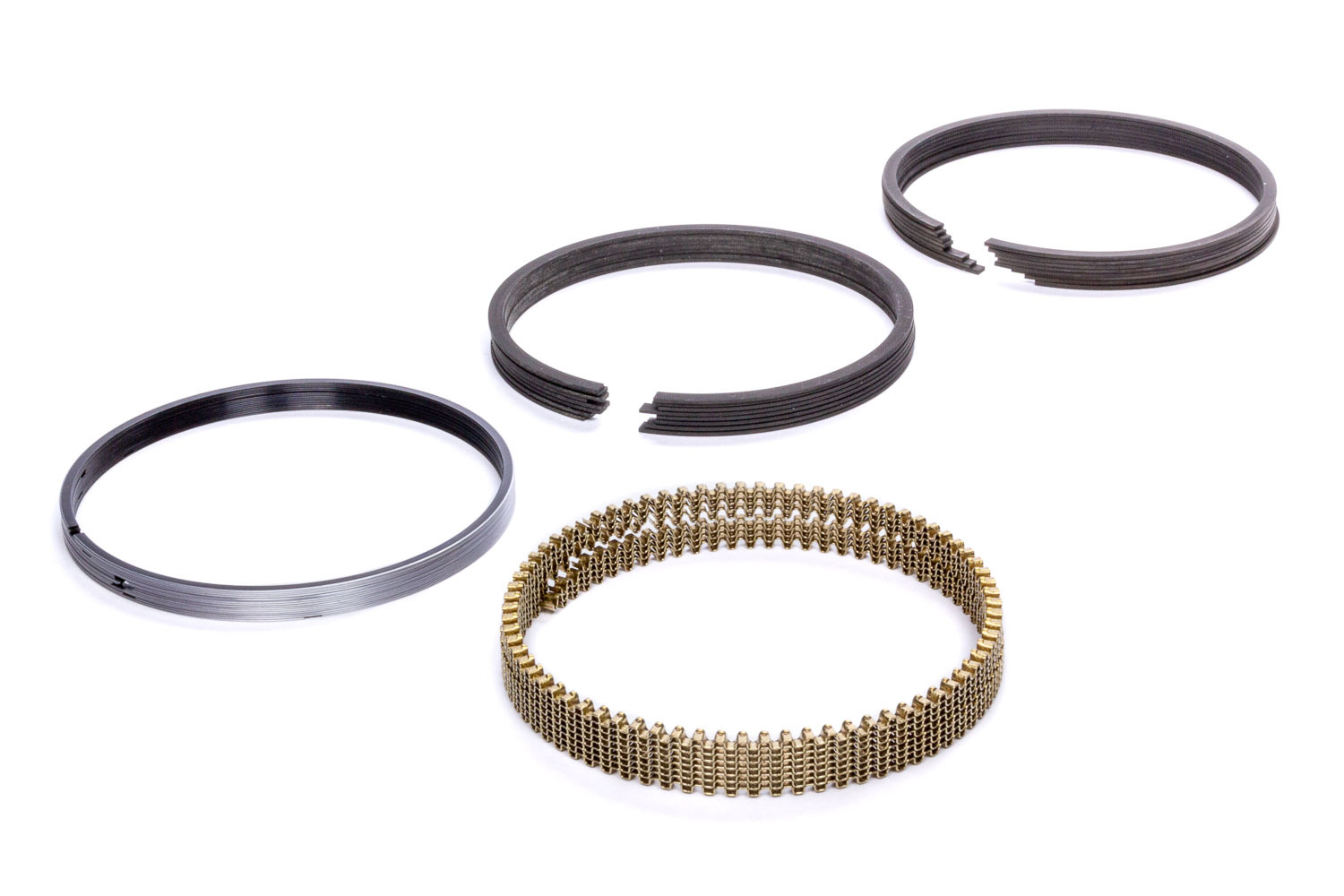 Hastings Piston Rings SN9035 Piston Rings, Premium Ductile and Steel Series, 3.898 in Bore, Drop In, 1.2 x 1.2 x 3.0 mm Thick, Standard Tension, Stainless Steel, Gas Nitride, 8-Cylinder, Kit