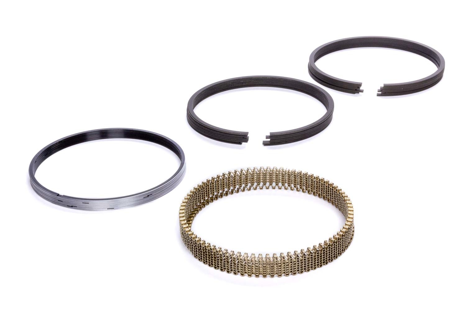 Hastings Piston Rings SN9045 Piston Rings, Premium Ductile and Steel Series, 4.000 in Bore, Drop In, 1.2 x 1.2 x 3.0 mm Thick, Standard Tension, Stainless Steel, Gas Nitride, 8-Cylinder, Kit