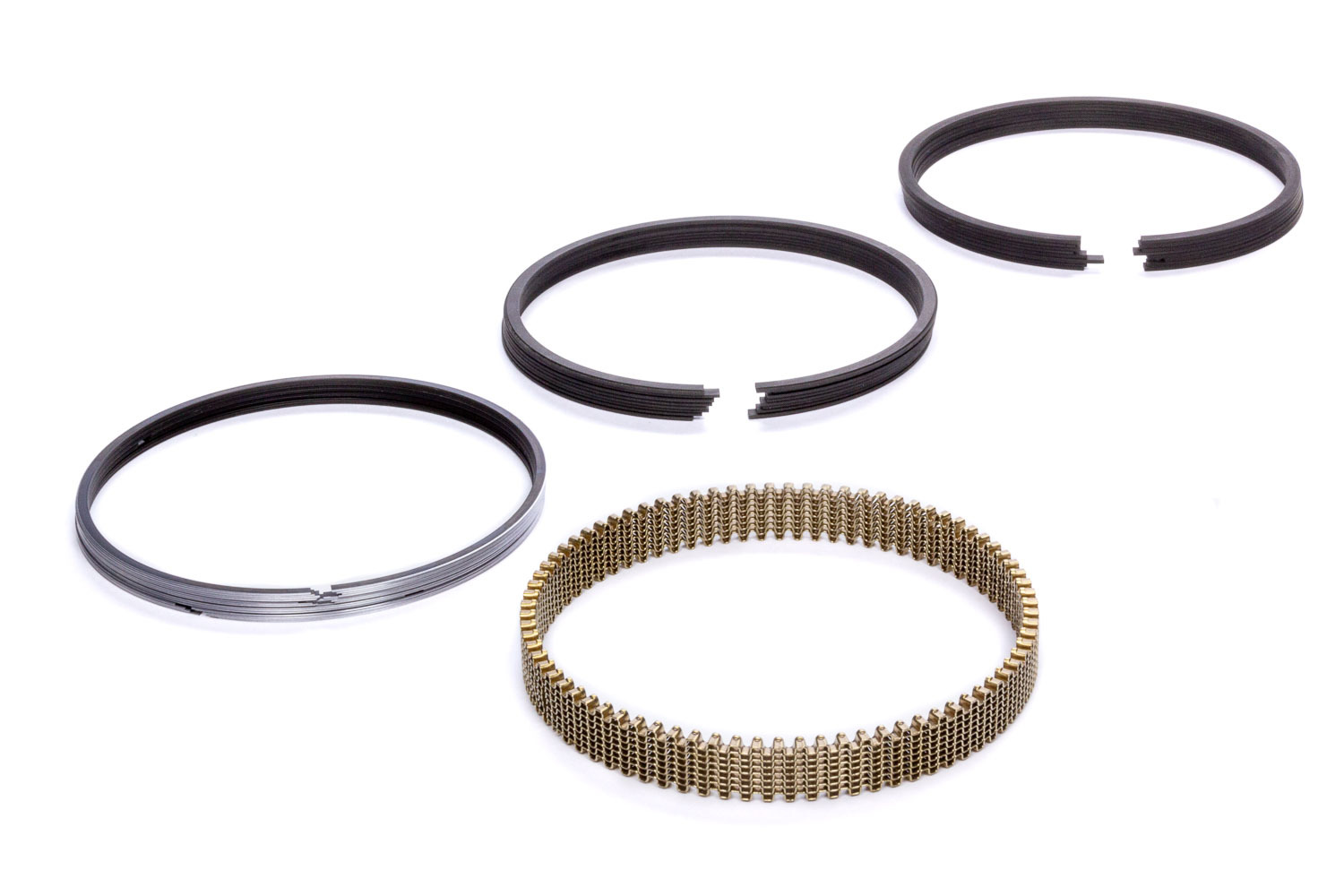 Hastings Piston Rings SN9050 Piston Rings, Premium Ductile and Steel Series, 4.125 in Bore, Drop In, 1.2 x 1.2 x 3.0 mm Thick, Standard Tension, Stainless Steel, Gas Nitride, 8-Cylinder, Kit