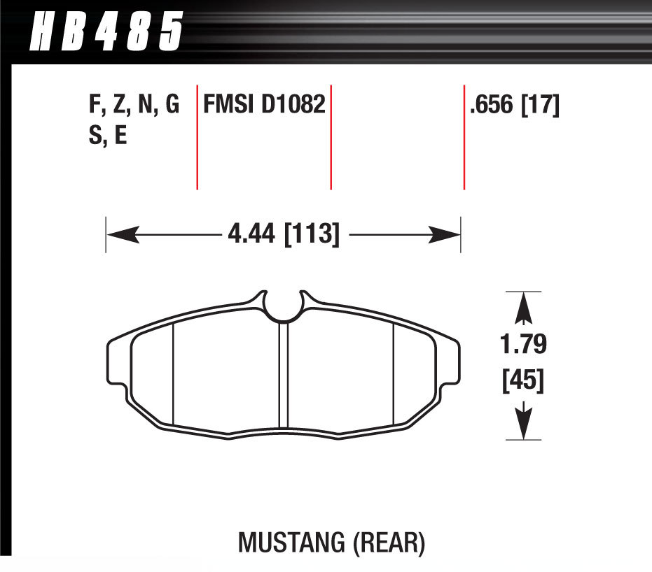 Brake Pad Set 05 Mustang Rear DTC70