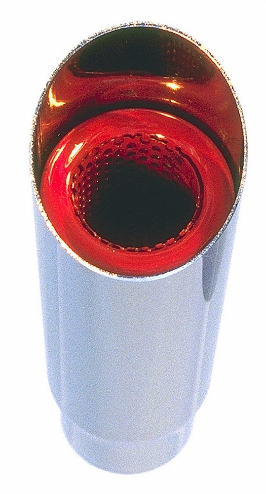 Hedman Hot Tips Chrome Round, 2 Inch Exhaust Tip 17120 Tip, Steel, Chrome, Slant, Non-Rolled Edge, in. Inlet, 2.5 in. Outlet, 9 in. Long, Each thumbnail 4