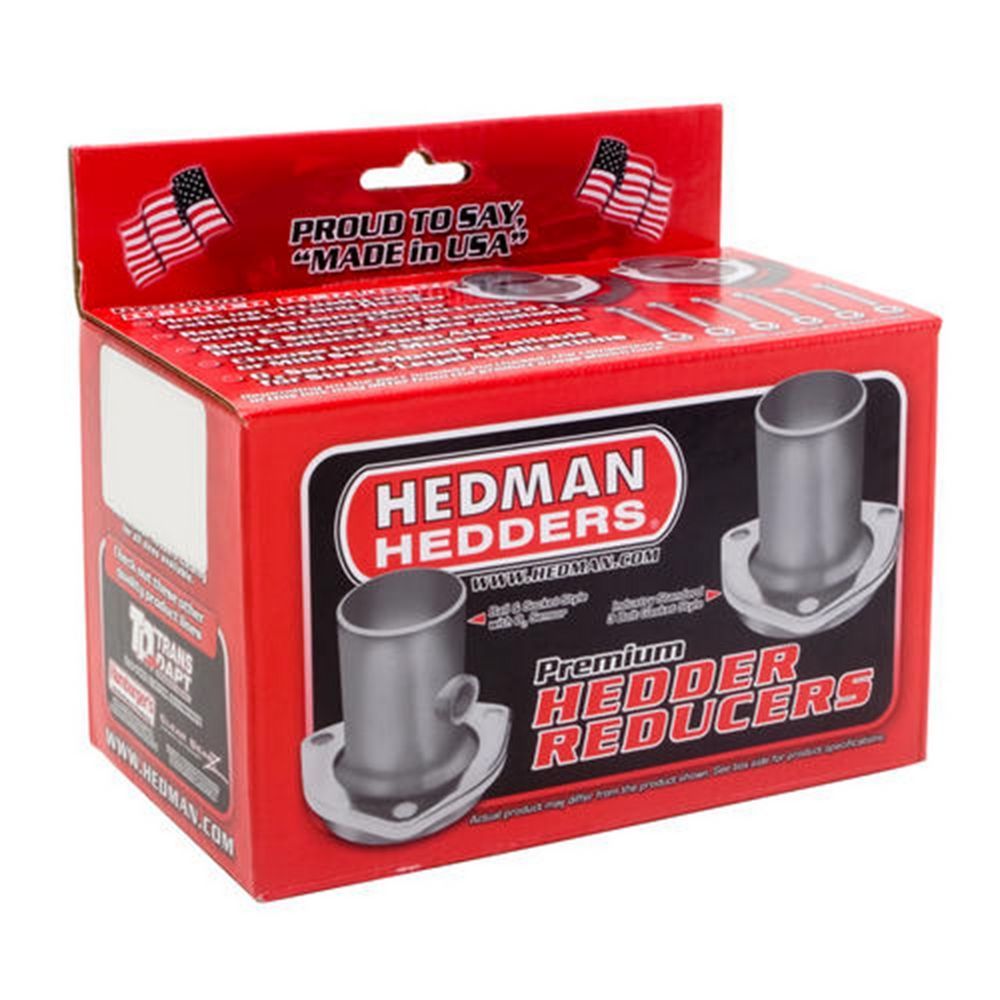 Hedman Hedders 21114 Collector Reducer, 3 in Inlet to 2-1/4 in OD Outlet, 3-Bolt Ball and Socket Flange, Hardware Included, Steel, Natural, Pair