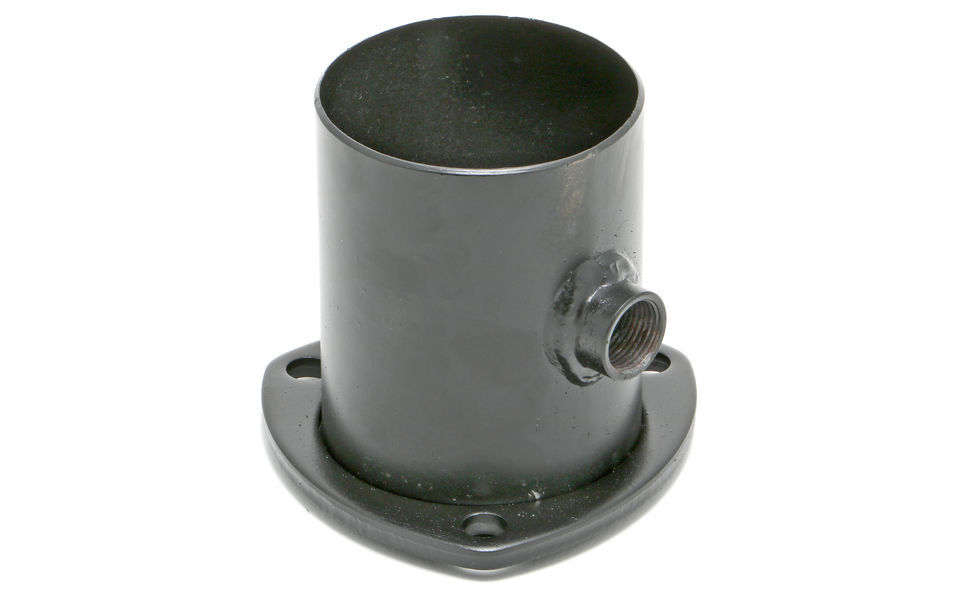 Hedman Hedders 21133 Collector Reducer, 3 in Inlet to 3 in OD Outlet, 3-Bolt Flange, Gaskets Included, O2 Bung, Steel, Black Paint, Each