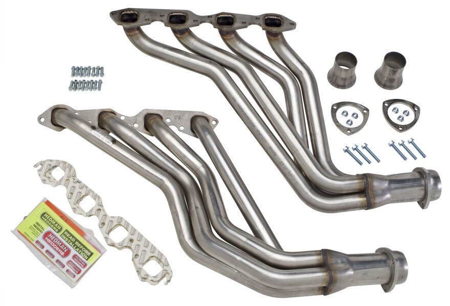 Hedman Hedders 62820 Headers, 1-3/4 in Primary, 3 in Collector, Stainless, Natural, GM Fullsize SUV / Truck 1967-91, Pair