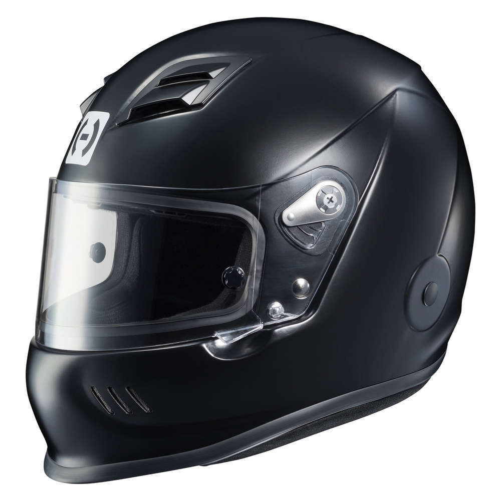 HJC Motorsports H70BM20 Helmet, H70, Full Face, Snell SA2020, FIA Approved, Head and Neck Support Ready, Flat Black, Medium, Each