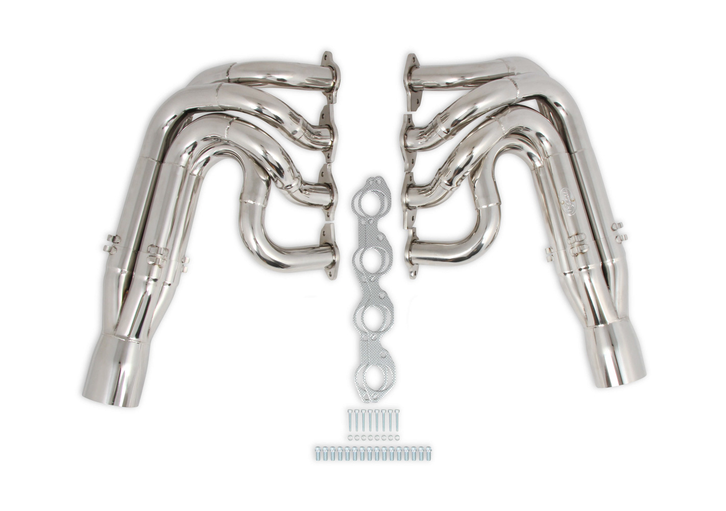Hooker Headers 2502-2HKR - Headers, Racingheart, 3-Step, 2-1/8 to 2-1/4 to 2-3/8 in Primary, 4-1/2 in Collector, Stainless, Polished, Big Block Chevy, Kit