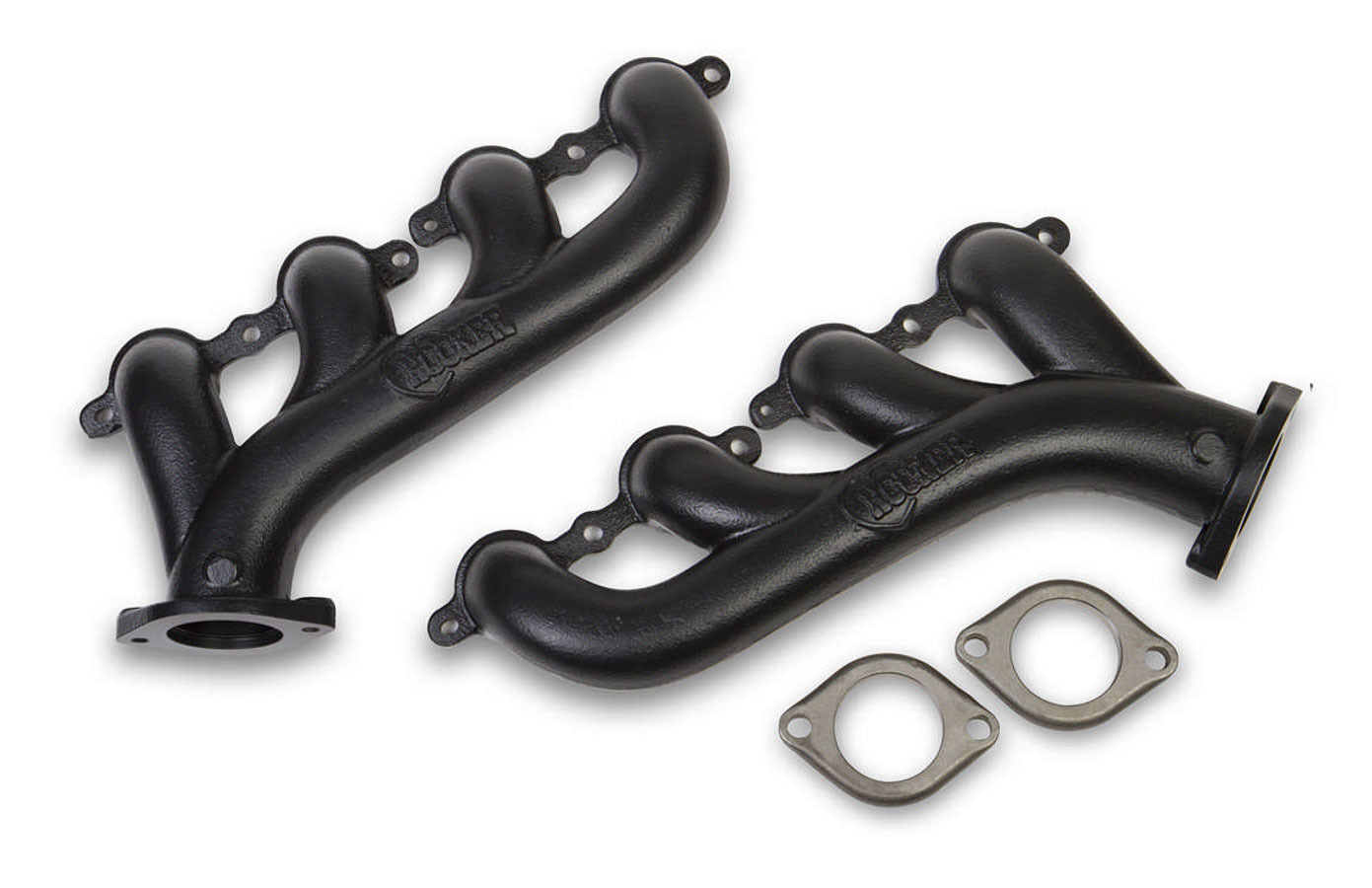 Hooker Headers 8501-3 Exhaust Manifold, LS Cast Iron, 2.25 in Outlet, Ductile Iron, Black Ceramic, GM LS-Series, Pair