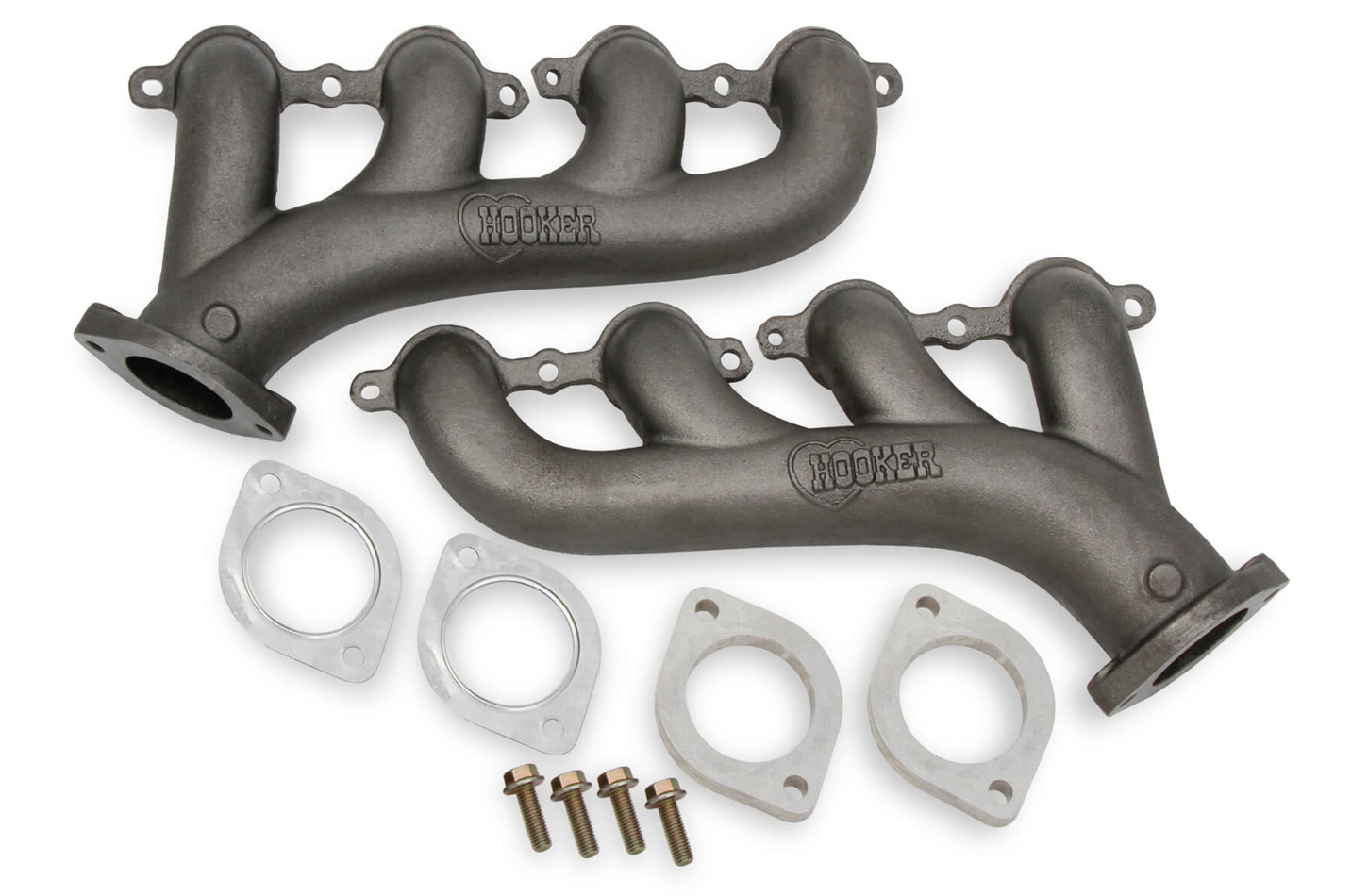 Hooker Headers 8502 Exhaust Manifold, LS Cast Iron, 2.50 in Outlet, Ductile Iron, Natural, GM LS-Series, Pair