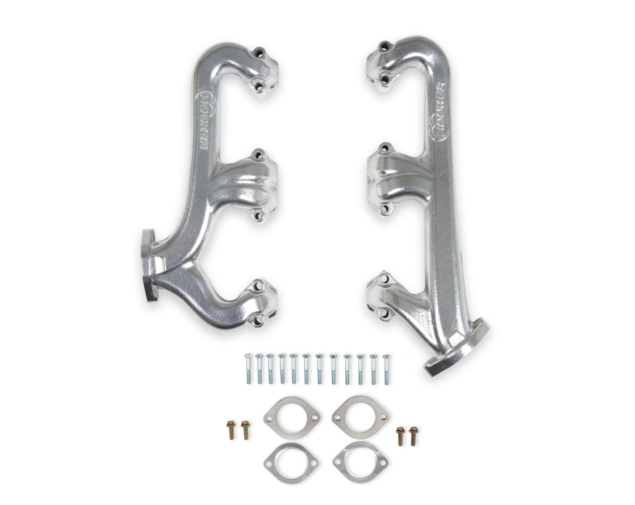 Hooker Headers 8525-1HKR Exhaust Manifold, 2.50 in Outlet, Iron, Silver Ceramic, Small Block Chevy, Pair