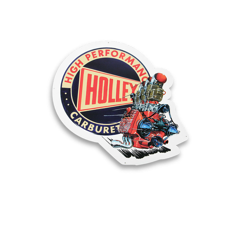 Holley Die-Cut Embossed Metal Sign 10003HOL Signs, Retro, Metal, Die-Cut, New Logo, 18 in. Width, 18 in. Tall, Each thumbnail 2