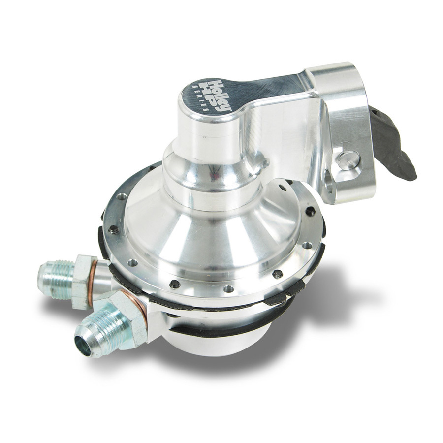 Fuel Pump - Mechanical - 170 gph - 8 psi - 8 AN Male Inlet - 8 AN Male Outlet - Aluminum - Polished - Gas - Small Block Chevy - Each