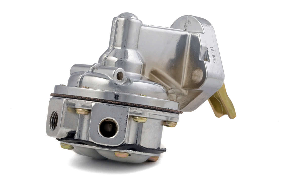 Fuel Pump - Mechanical - 80 gph - 7.8 psi - 1/4 in NPT Female Inlet / Outlet - Aluminum - Polished - Gas - Big Block Chevy - Each