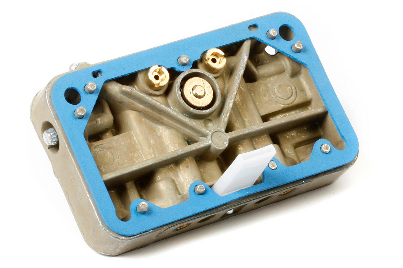 Holley Replacement Metering Blocks 134-280 Blocks, Carburetor, Replacement, Cast Aluminum, Gold Finish, Gaskets, for NASCAR Carburetor, 0-80583-1, 500 cfm, 2-Barrel, Each thumbnail 2