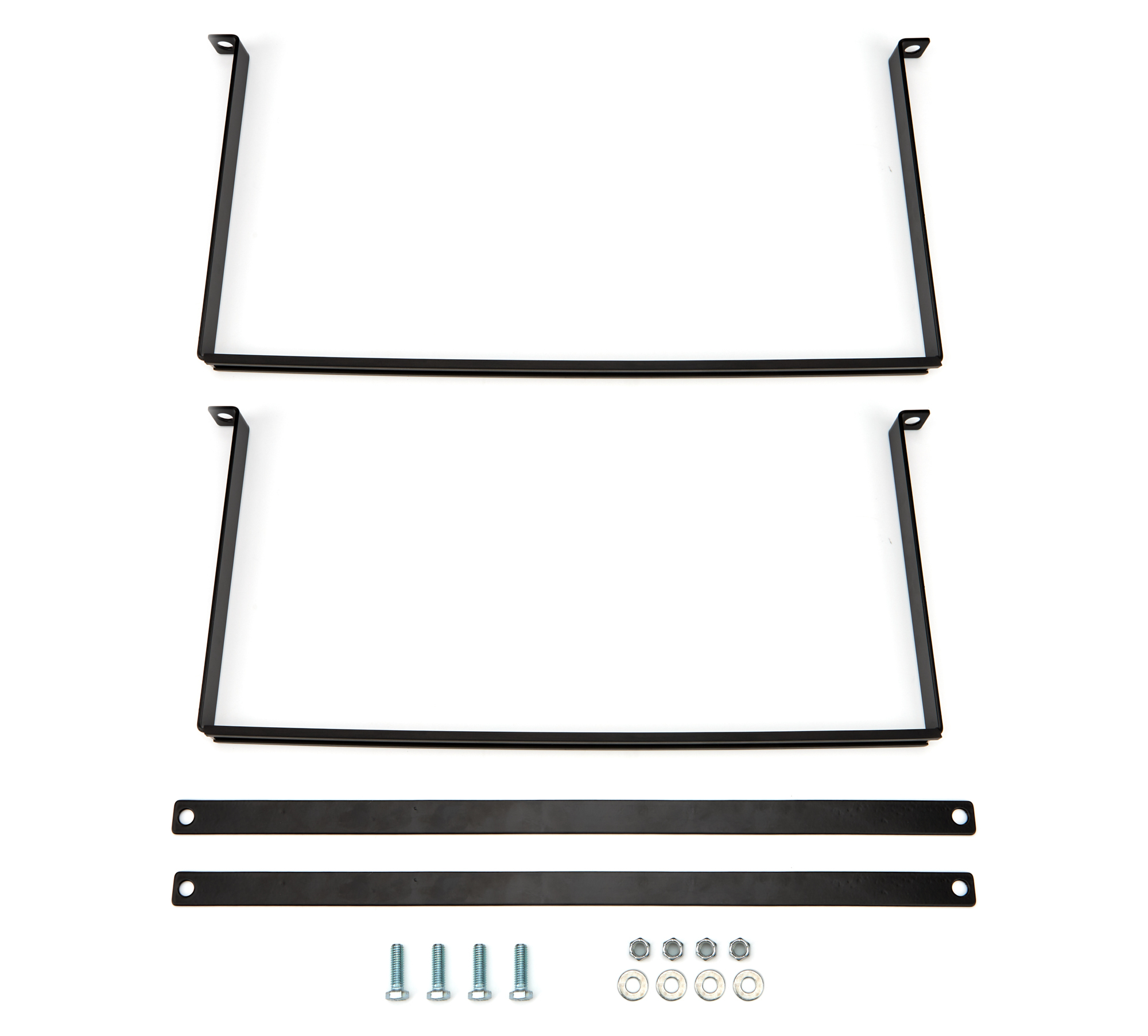 Holley Fuel Cell Mounting Straps 19-223 Mounts, Steel Straps, 1/8 in. Thick, Black, E-coated, Rubber Isolator Strips, Hardware included, for 20 Gallon Cell, Kit thumbnail 7