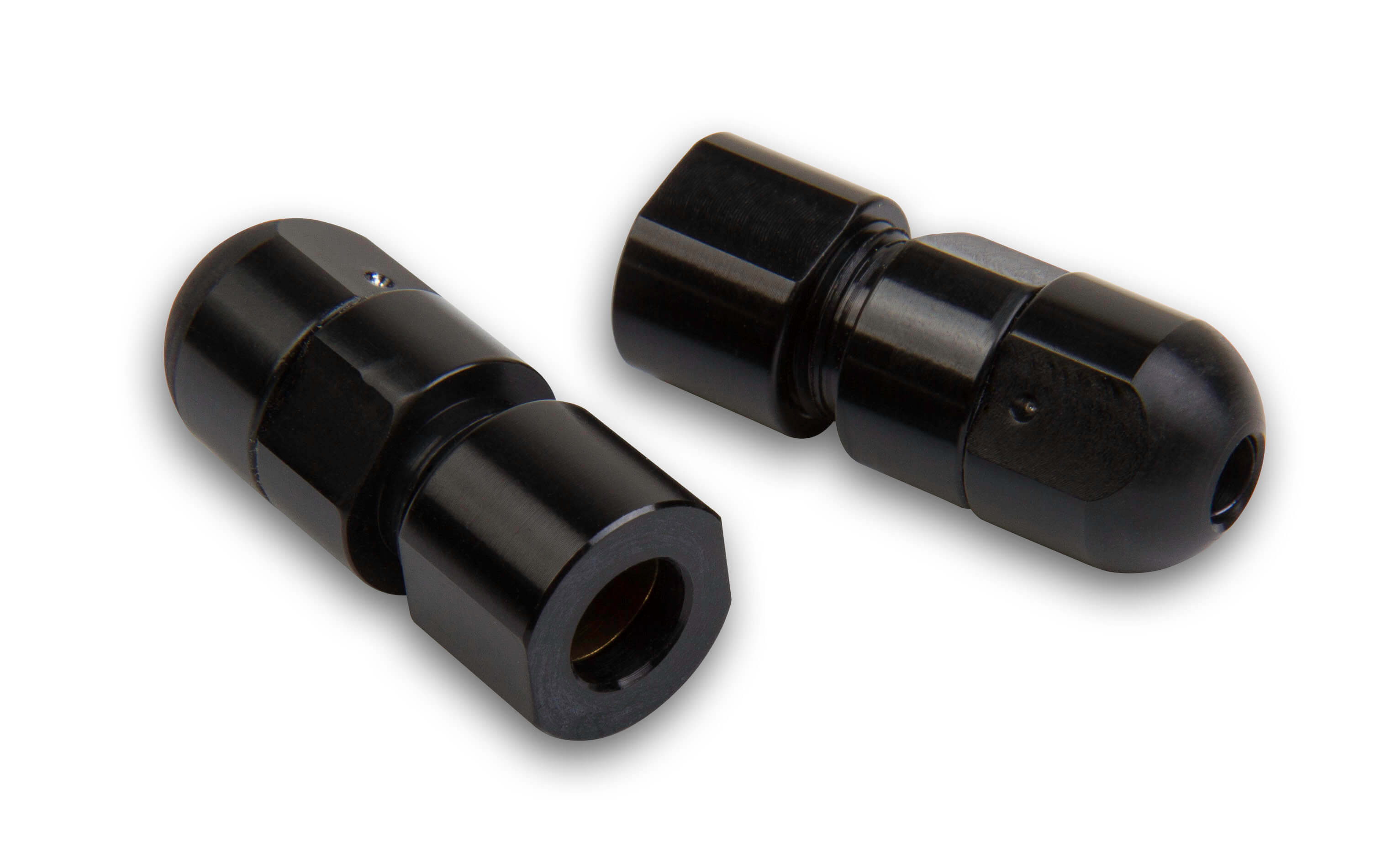 Holley 26-342 Roll Over Valve, Vent, Internal, Check Valve, 5/16 in Compression Fitting, Aluminum, Black Anodized, Pair