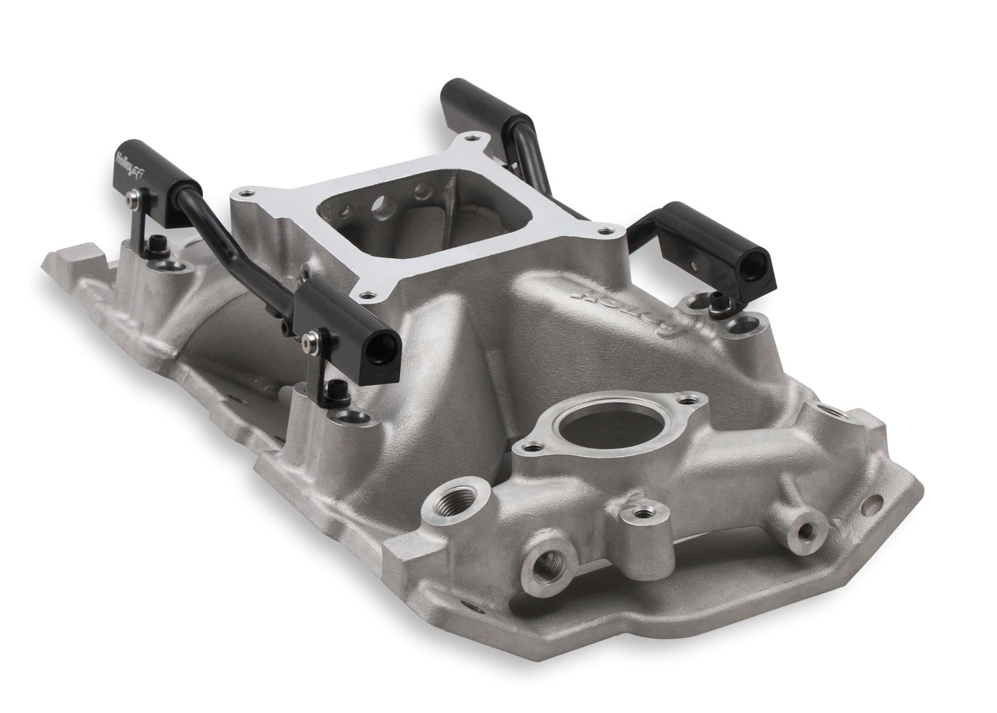 Holley 300-260 Intake Manifold, EFI, Square Bore, Single Plane, Rectangle Port, Aluminum, Natural, Small Block Chevy, Each