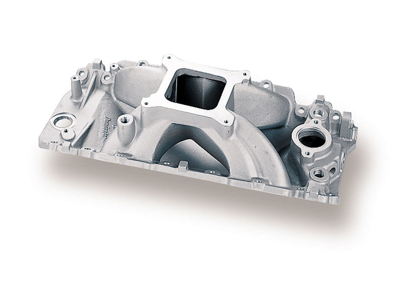 Holley 300-4 Intake Manifold, Strip Dominator, Square Bore, Single Plane, Oval Port, Aluminum, Natural, Big Block Chevy, Each