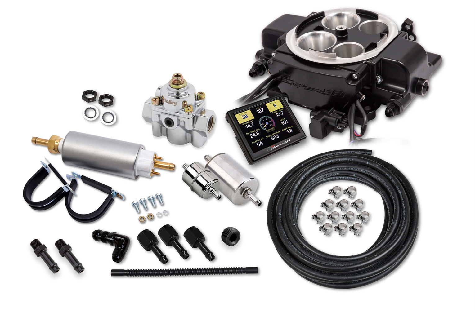 Holley 550-868K Fuel Injection System, Sniper EFI Quadrajet, Inline Fuel Pump / Wiring / Hardware Included, Software Tunable, Plug-and-Play, GM, Kit