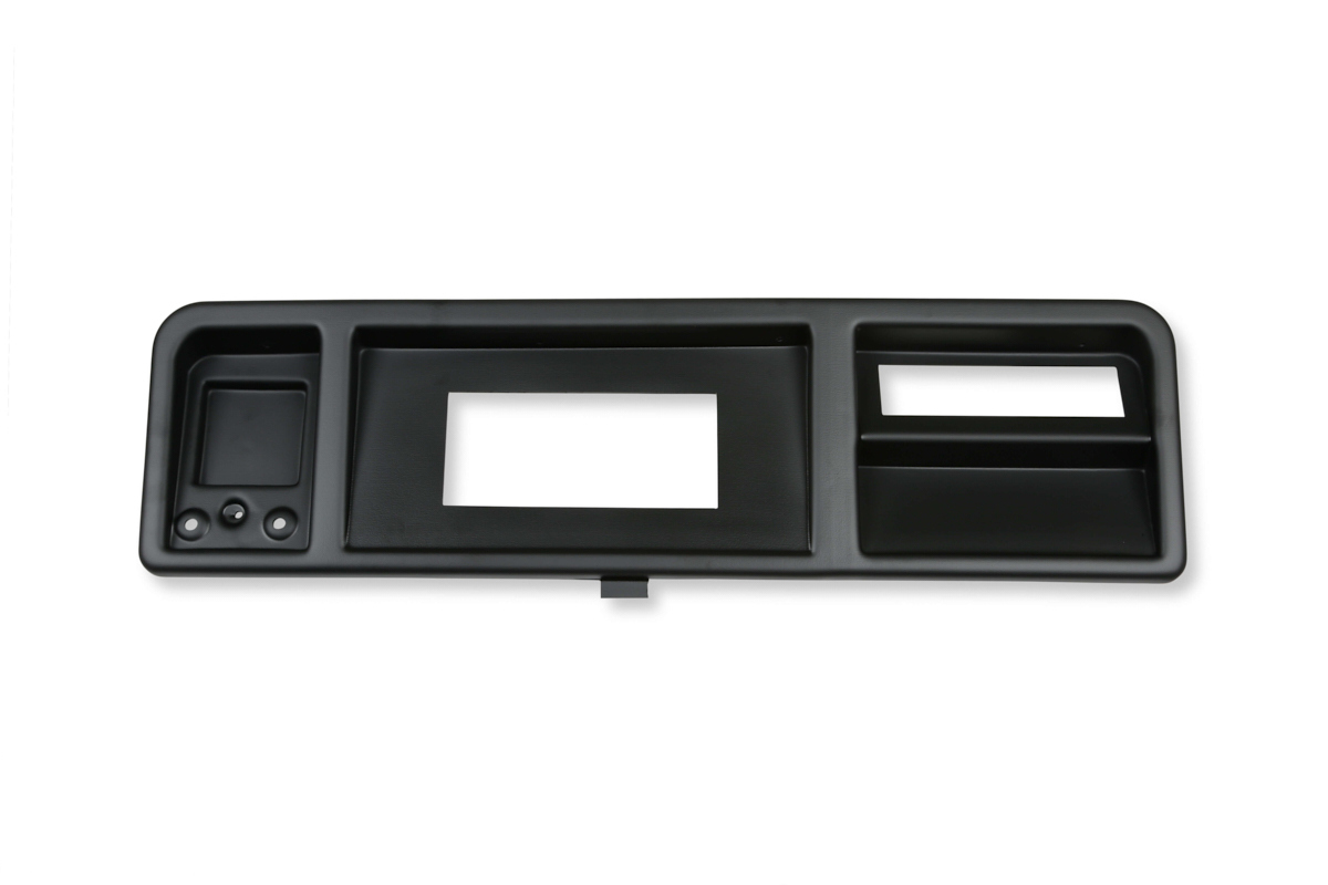 Holley 553-442 Gauge Mounting Panel, Holley EFI 6.86 in, Dash Bezel, Plastic, Black, No Vents, Ford Fullsize Truck 1973-79, Each