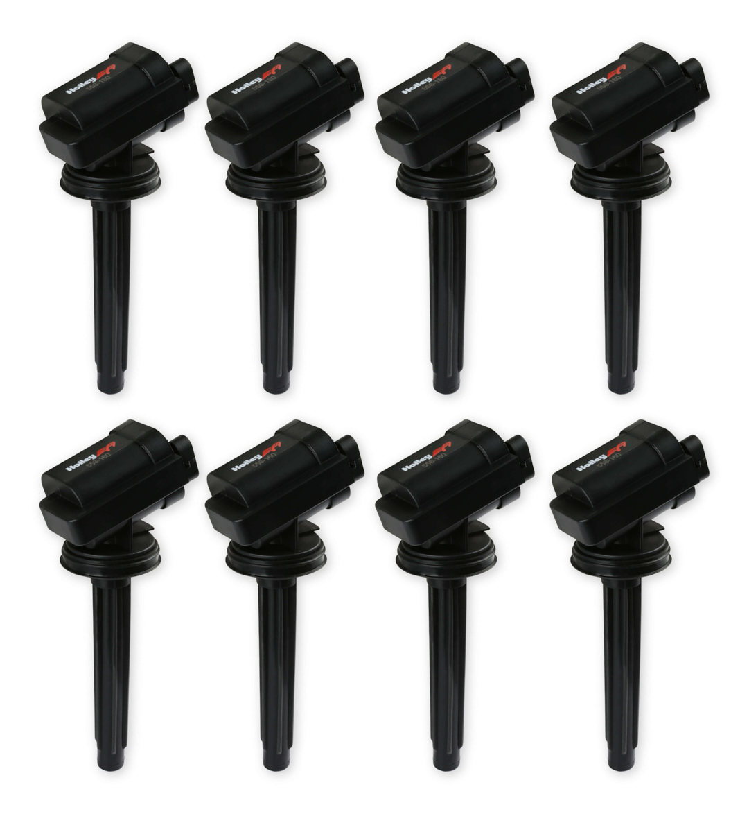 Holley 556-161 Ignition Coil Pack, Coil-On-Plug, Black, Ford Coyote, Set of 8