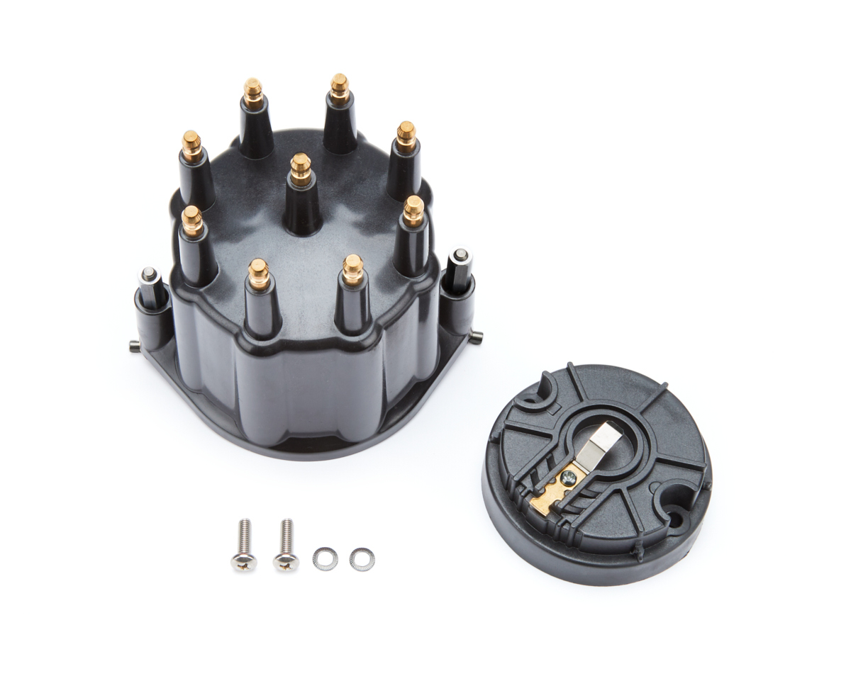 Holley 566-100 Distributor Cap, Holley EFI, HEI Style Terminals, Brass Terminals, Twist Lock, Black, Non-Vented, Holley Dual Sync Distributors, Each