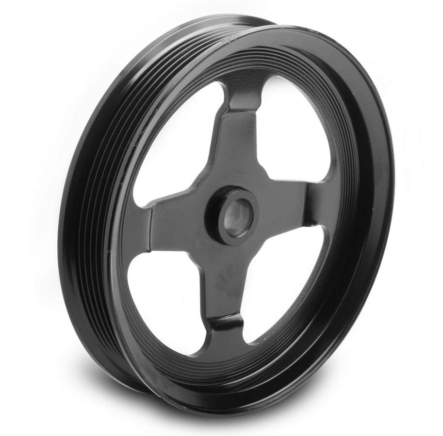Holley 97-152 Power Steering Pulley, Serpentine, 6-Rib, Aluminum, Black Anodized, GM LS-Series, Chevy Corvette 1997, Each