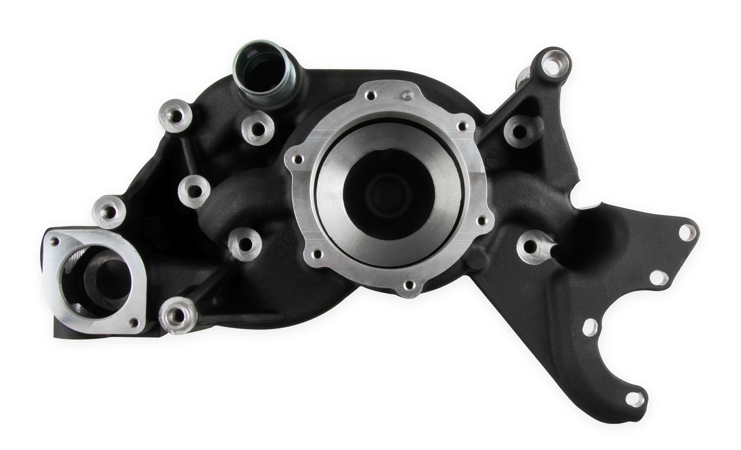 Holley Mechanical Water Pumps 97-224 Pumps, Mechanical, LS Cooling Manifold, Counterclockwise, Aluminum, Black Finish, Mid-Mount Race Drive, with A/C Delete, GM, 4.8-7.0L, Each thumbnail 2