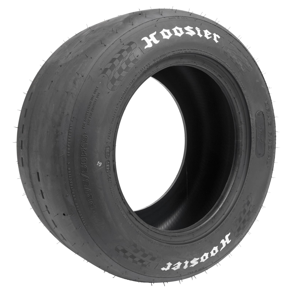 Hoosier 17375DR2 Drag Radial Tire 275/60R-15 DOT White Letter Sidewall.