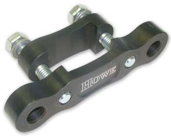 Howe Racing 30781 Clevis, Clamp-On, IMCA Approved, Adjustable, Billet Steel, Black Anodized, Rod End to 2 in Square or Rectangle Tubing, Kit