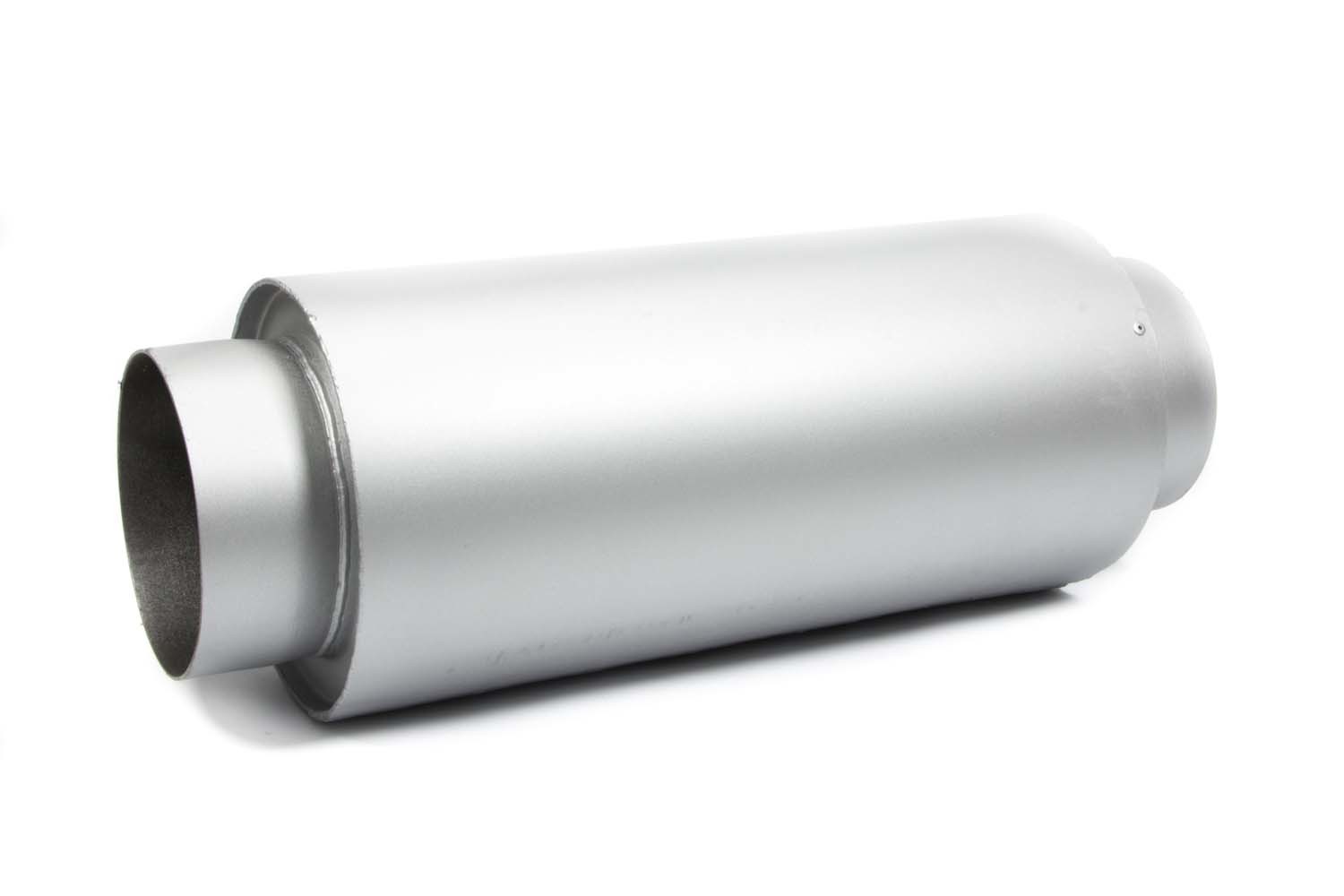 Muffler - 5 in Center Inlet - 5 in Center Outlet - 7 in Diameter Body - 15 in Long - Steel - Gray Paint - Each