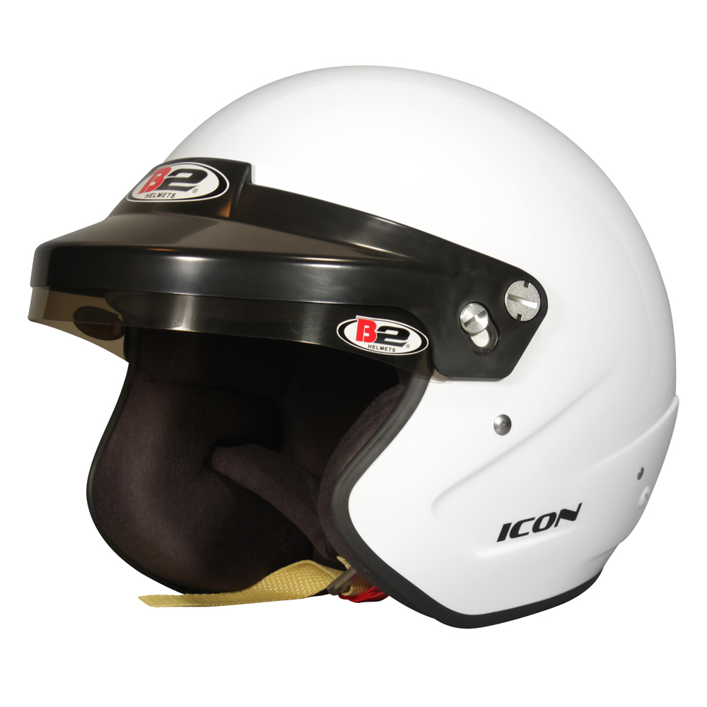 Head Pro Tech 1530A03 Helmet, Icon, Open Face, Snell SA2020, Head and Neck Support Ready, White, Large, Each