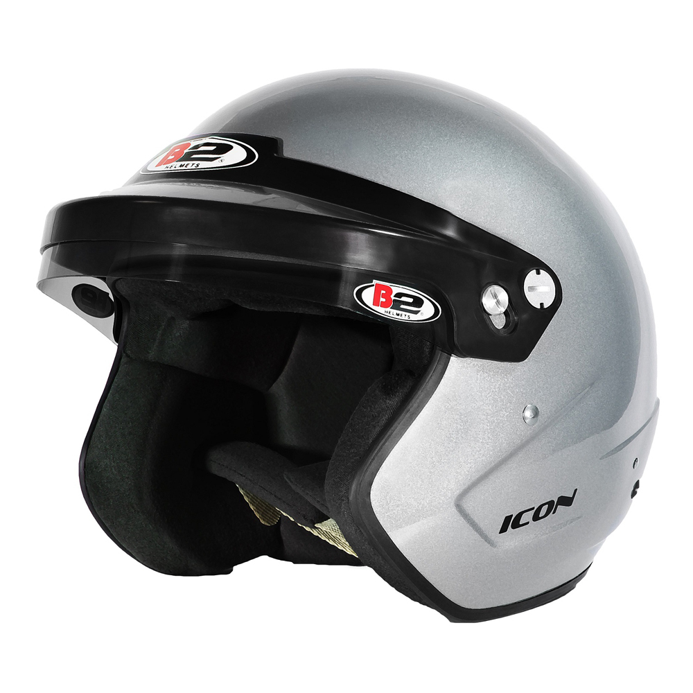 Head Pro Tech 1530A24 Helmet, Icon, Open Face, Snell SA2020, Head and Neck Support Ready, Silver, X-Large, Each