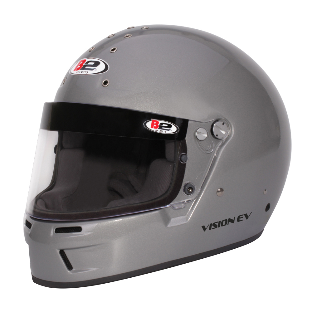 Head Pro Tech 1549A22 Helmet, Vision, Full Face, Snell SA2020, Head and Neck Support Ready, Metallic Silver, Medium, Each