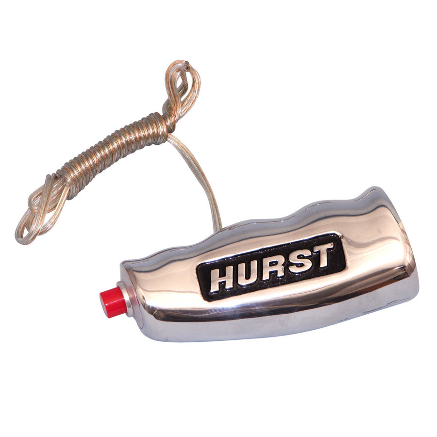 Hurst 153-0010 Shifter Knob, T-Handle, 3/8-16, 7/16-20, 1/2-20 in, 10 mm x 1.25, 10 mm x 1.5, 12 mm x 1.25, 12 mm x 1.75, 16 mm x 1.5 Thread, 12V Button, Hurst Logo, Aluminum, Brushed, Universal, Each