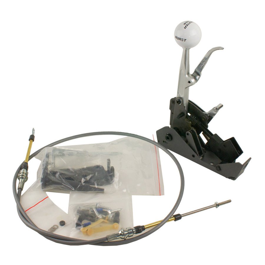 Hurst 316-0001 Shifter, Quarter Stick, Automatic, Floor Mount, Forward / Reverse Pattern, 5 ft Cable, Hardware Included, Powerglide / TH250 / TH350 / TH375 / TH400, Kit