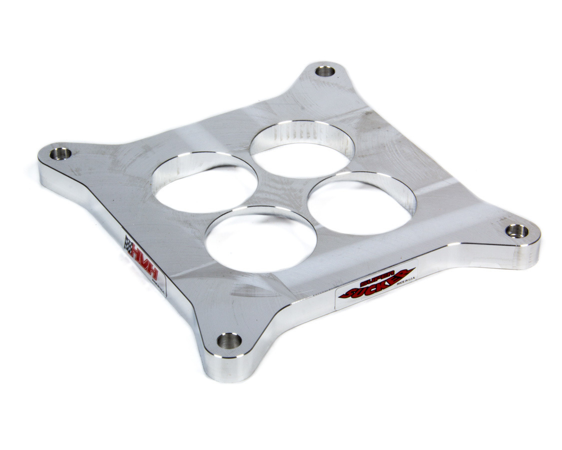High Velocity Heads SS4150-.5AL Carburetor Spacer, Super Sucker, 0.500 in Thick, 4 Hole, Square Bore, Aluminum, Polished, Each