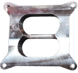 High Velocity Heads ST4150-2AL Carburetor Spacer, Street Sweeper, 1 in Thick, 2 Hole, Square Bore, Aluminum, Polished, Each