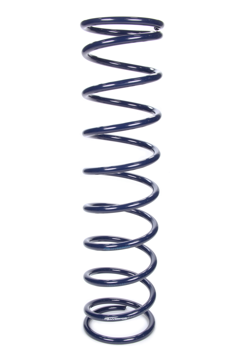 Hyperco 18SNT-150 Coil Spring, Conventional, 5.0 in OD, 20.000 in Length, 150 lb/in Spring Rate, Rear, Steel, Blue Powder Coat, Each