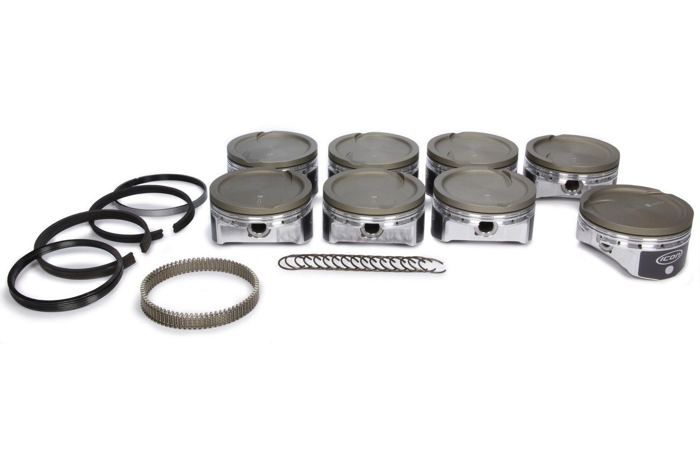 Icon Pistons IC532CAKTS.005 Piston and Ring, Premium Forged, Forged, 4.005 in Bore, 1.2 x 1.2 x 3.0 mm Ring Groove, Minus 20.00 cc, GM LS-Series, Kit