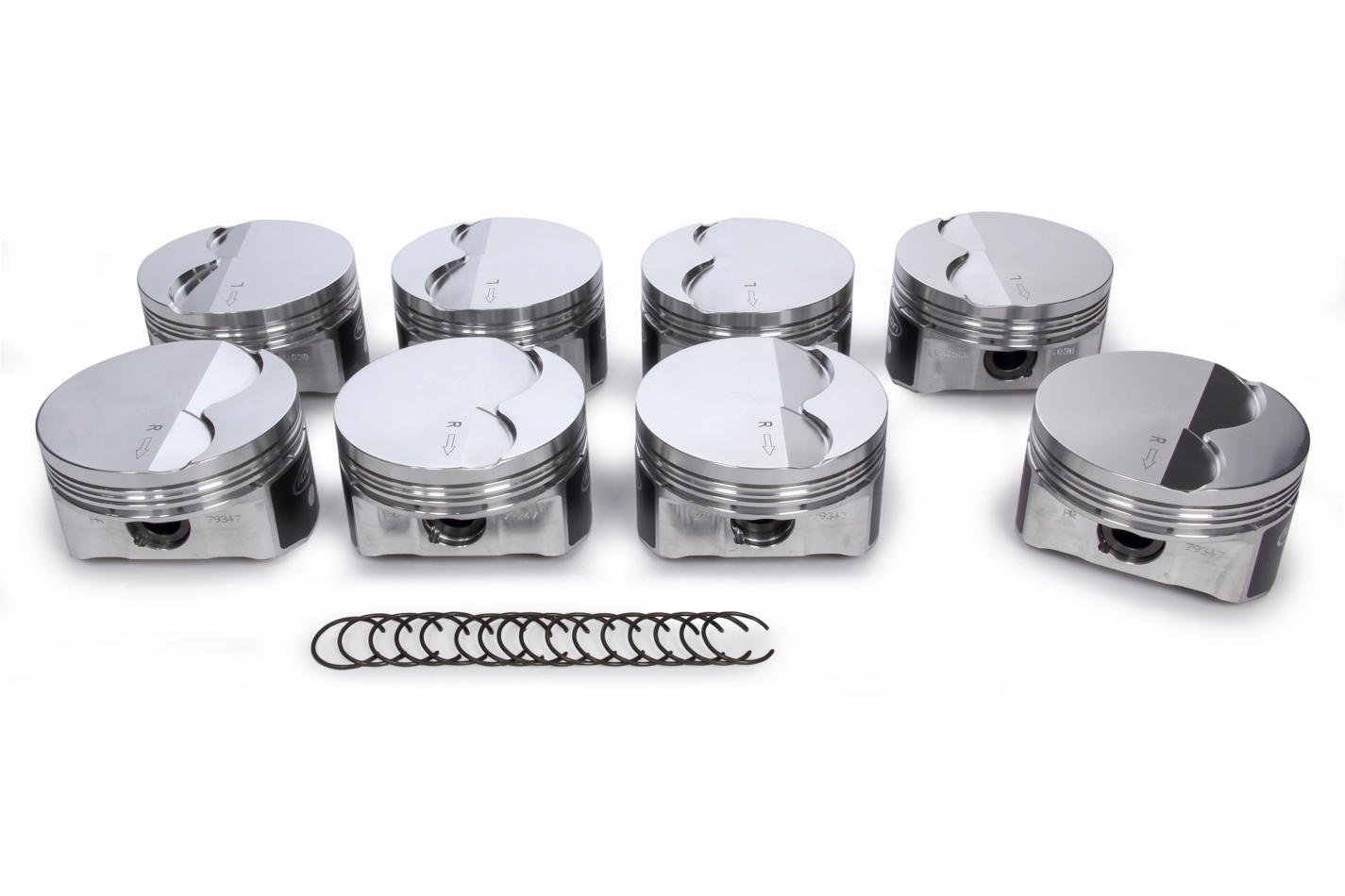 Icon Pistons IC545C.STD Piston, Premium Forged, Forged, 3.780 in Bore, 1.5 x 1.5 x 3.0 mm Ring Groove, Minus 3.00 cc, GM LS-Series, Set of 8