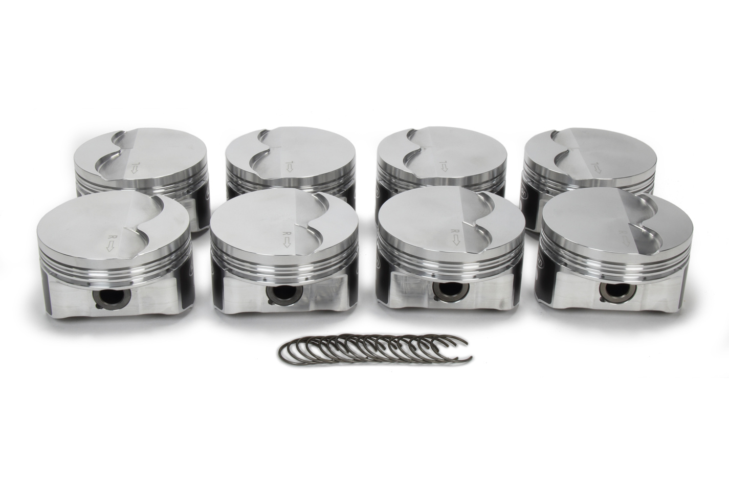 Icon Pistons IC546C.020 Piston, Premium Forged, Forged, 3.800 in Bore, 1.5 x 1.5 x 3.0 mm Ring Groove, Minus 3.00 cc, GM LS-Series, Set of 8