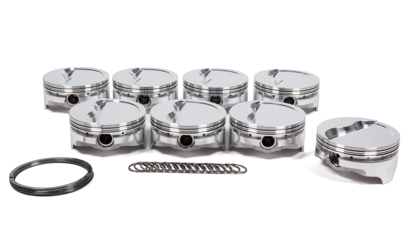 Icon Pistons IC851.STD Piston, Premium, Forged, 4.125 in Bore, 1/16 x 1/16 x 3/16 in Ring Grooves, Minus 15.20 cc, Small Block Chevy, Set of 8