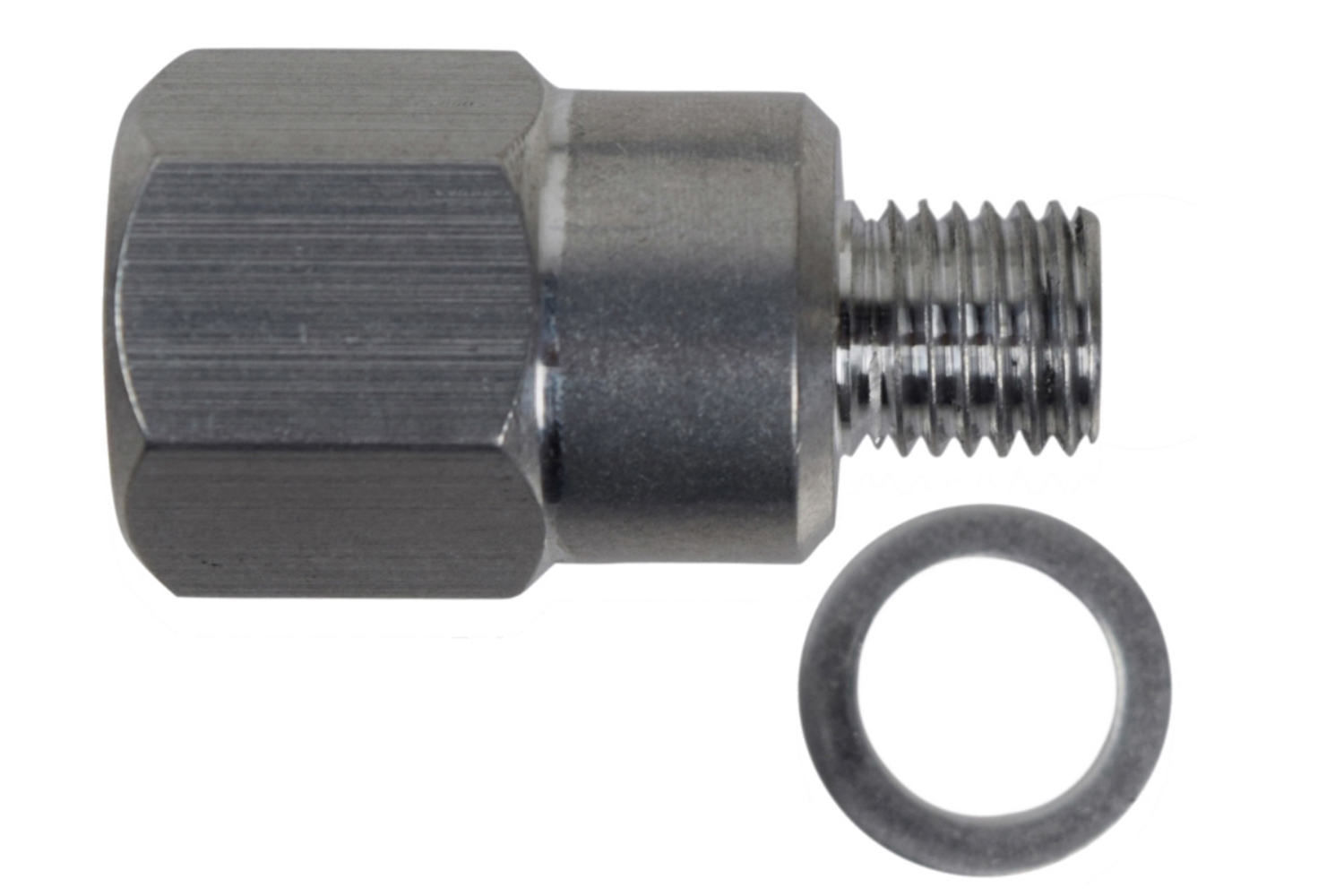 ICT Billet 551159 Fitting, Adapter, Straight, 12 mm x 1.5 in Male to 1/8 in NPT Female, Aluminum, Natural, Coolant Temperature Sensor, Each
