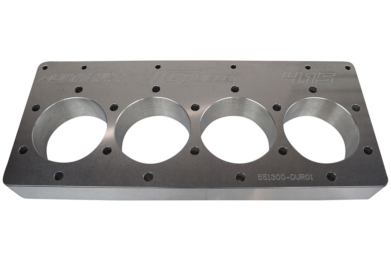 ICT Billet Engine Block Torque Plates 551300-DUR01 Plates, Chevrolet/GMC Duramax, Aluminum, 4.150 in. Bore, 2 in. Thick, Duramax LB7/LLY/LBZ/LMM/LGH/L5P Blocks, Each thumbnail 2