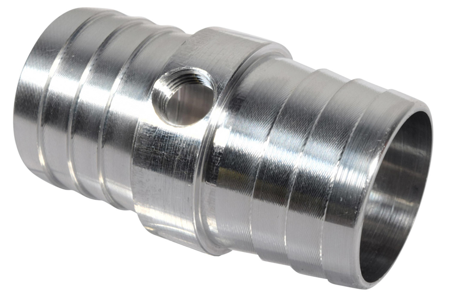 ICT Billet AN627-20X125 - Fitting, Steam Port Adapter, Straight, 1-1/4 in Hose Barb to 1-1/4 in Hose Barb, 1/8 in NPT Gauge Port, Aluminum, Natural, GM LS-Series, Each